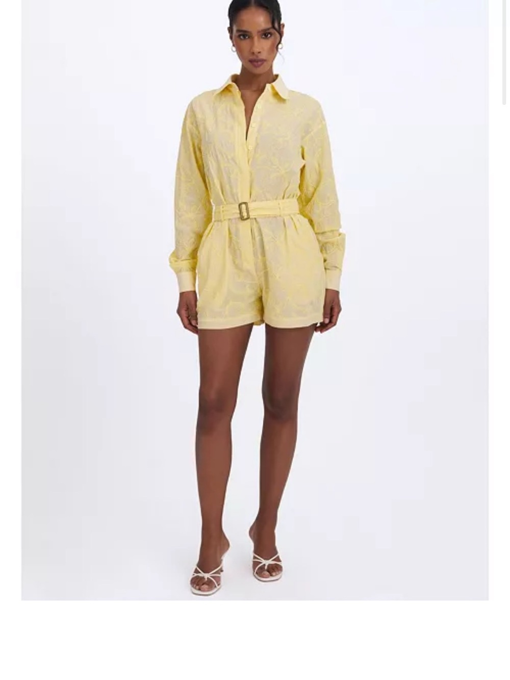 NWT Miss Circle Yellow Belted Women's Shorts Romper